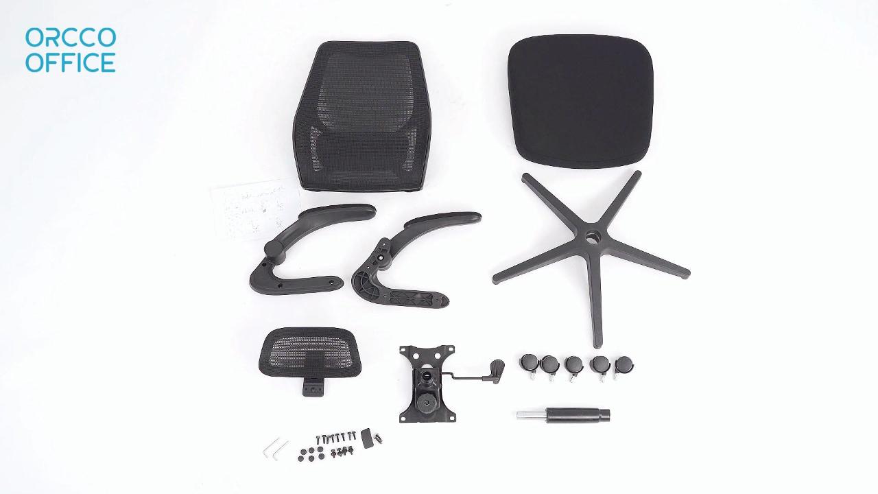 P037 Modern Folding Armrest Office Chair Installation Video
